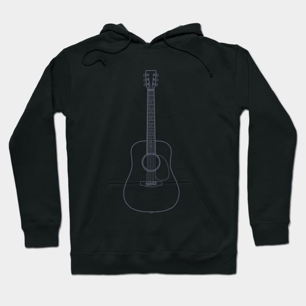 Dreadnought Style Acoustic Guitar Outline Hoodie by nightsworthy